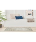 Nourison Astra Machine Washable Light Blue ASW12 2 ft. 2 in. X 4 ft. Rectangle Rug