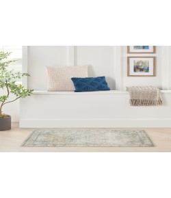 Nourison Astra Machine Washable Light Blue ASW12 2 ft. 2 in. X 4 ft. Rectangle Rug