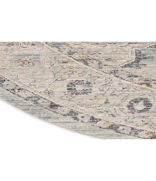 Nourison Nyle Light Blue Rug NYE07 7’10” Round - Rugs Town Nourison Nyle Light Blue NYE07 7’10” Round Rug