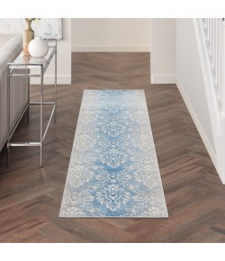 Nourison Elation - Etn03 Ivory Blue Area Rug 2 ft. 3 X 7 ft. 6 Rectangle