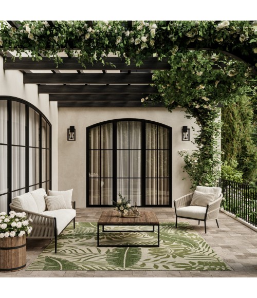 Nourison Garden Oasis Ivory Green GOA02 10 ft. X 14 ft. Rect. Rug