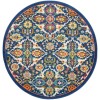 Nourison Allur - Alr03 Navy Multicolor Area Rug 5 ft. 3 in. X Round
