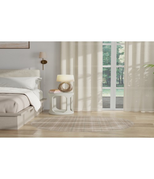 Nourison Grafix Taupe GRF03 5 ft. 3 in. Round Rug