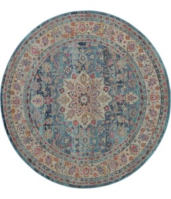 Nourison Vintage Kashan - Vka01 Blue Area Rug 4 ft. X Round