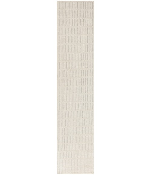 Nourison Cozy Modern Ivory Grey CMD03 2 ft. 2 in. X 10 ft. Rect. Rug