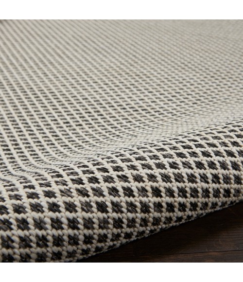 Nourison Courtyard Area Rug COU01 Ivory Charcoal 3' x 5'