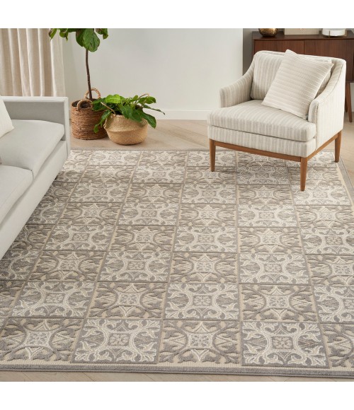 Nourison Aloha Area Rug Nourison Aloha Area Rug ALH34 Ivory Grey