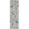 Nourison Tranquil(Traql) - Tra02 Ivory Light Blue Area Rug 2 ft. 3 X 7 ft. 3 Rectangle