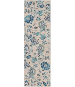 Nourison Tranquil(Traql) - Tra02 Ivory Light Blue Area Rug 2 ft. 3 X 7 ft. 3 Rectangle