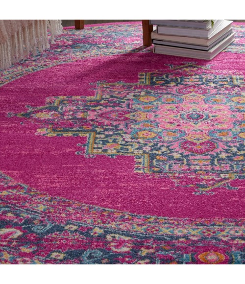 Nourison Passion Round Area Rug PSN03-Fuchsia