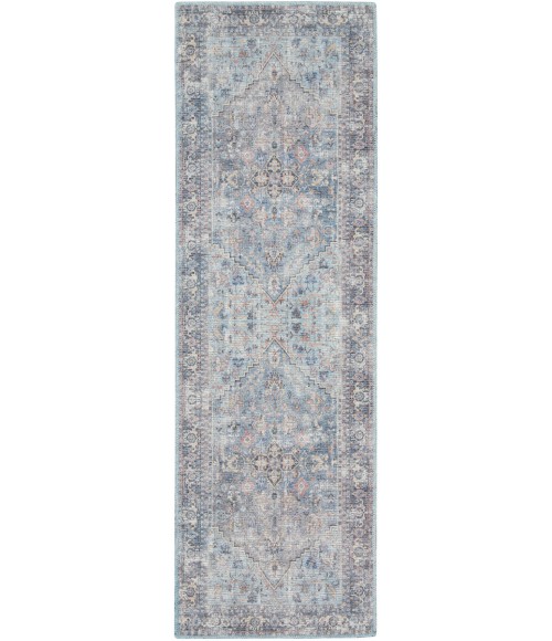 Nicole Curtis Machine Washable Series 1 Area Rug SR104 Light Grey/Blue