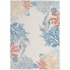 Nourison Seaside - Sds03 Ivory Multicolor Area Rug 5 ft. 3 in. X 7 ft. 3 in. Rectangle