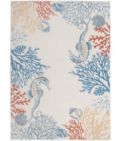 Nourison Seaside - Sds03 Ivory Multicolor Area Rug 5 ft. 3 in. X 7 ft. 3 in. Rectangle