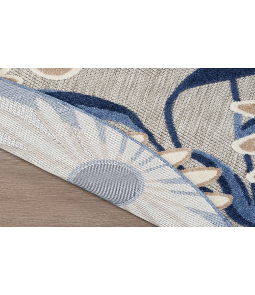 Nourison Aloha Blue Grey ALH33 5 ft. 3 in. Round Rug