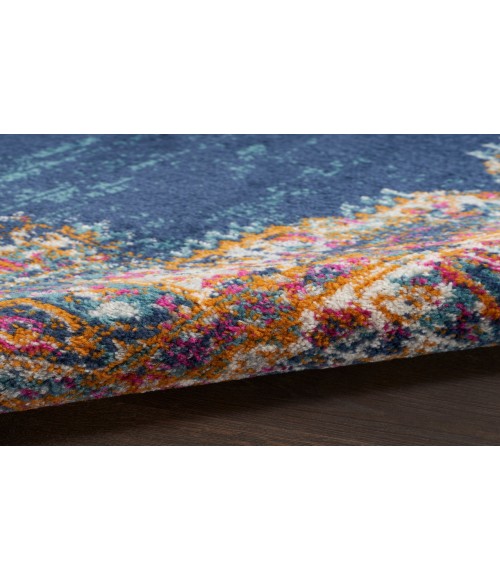 Nourison Passion Navy PSN03 2 ft. 2 in. X 10 ft. Rectangle Rug