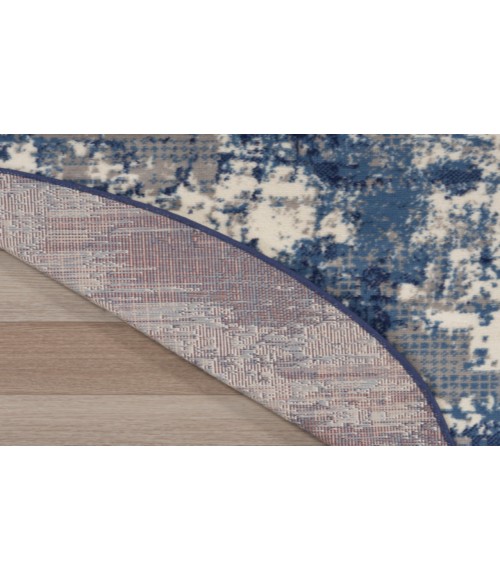 Nourison Grafix Navy Blue Rug GRF38 8 ft. Round - Rugs Town Nourison Grafix Navy Blue GRF38 8 ft. Round Rug