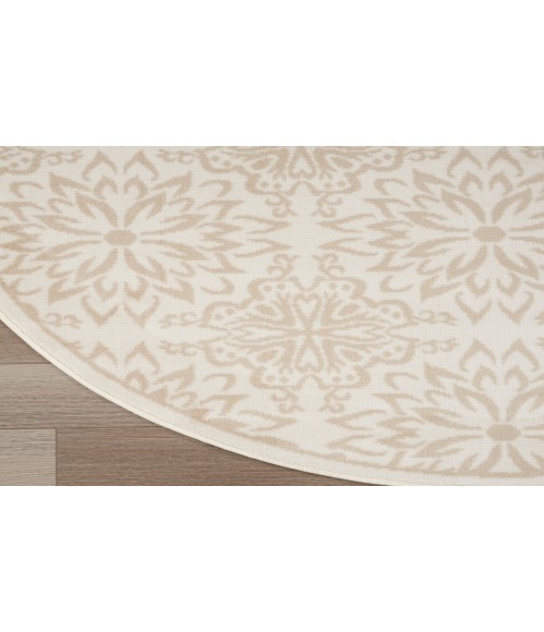 Nourison Jubilant Ivory Beige JUB06 5 ft. 3 in. Round Rug