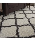 Nourison ULTRA PLUSH SHAG Area Rug Nourison Ultra Plush Shag Area Rug ULP02-Ivory/Charcoal