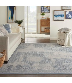 Nourison Grand Expressions - Ki56 Blue Ivory Area Rug 7 ft. 10 in. X 9 ft. 10 in. Rectangle