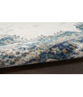 Nourison Passion Ivory/Grey/Blue PSN03 2 ft. 2 in. X 10 ft. Rectangle Rug