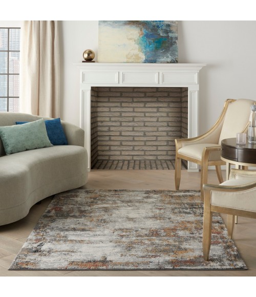 Nourison Tangra Grey/Multi TNR03 4 ft. X 6 ft. Rect. Rug