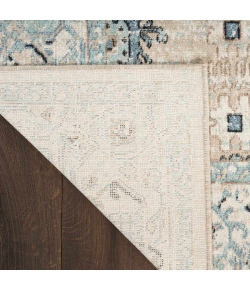 Nourison Home Washable Decor Taupe Blue WSD12 9 ft. X 12 ft. Rectangle Rug