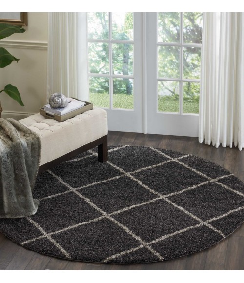 Nourison Brisbane Round Area Rug BRI03-Charcoal