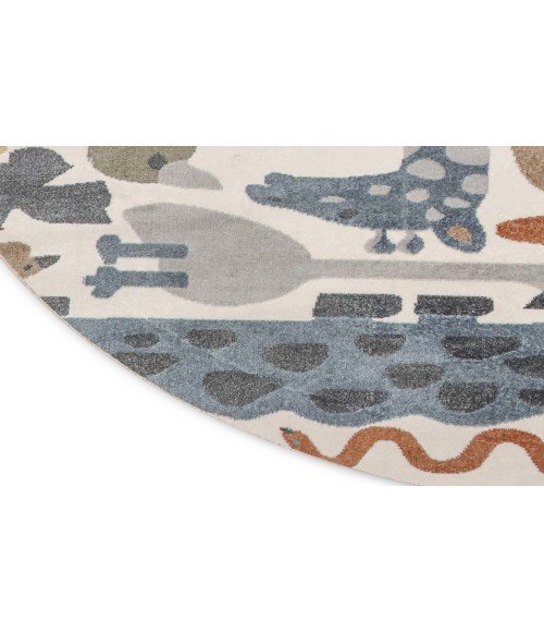 Nourison Astra Machine Washable Ivory ASW01 4 ft. Round Rug