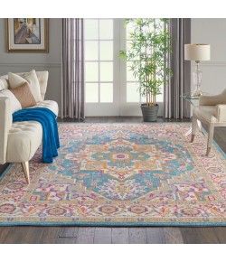 Nourison Passion - Psn20 Teal Multicolor Area Rug 6 ft. 7 X 9 ft. 6 Rectangle