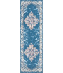 Nourison Home Grafix GRF14 Blue 2 ft. 3 in. X 7 ft. 6 in. Area Rug