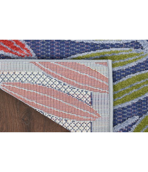Nourison Aloha Navy Multicolor ALH18 5 ft. 3 in. X 7 ft. 5 in. Rectangle Rug