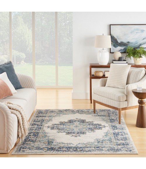 Nourison Passion Area Rug PSN03 Ivory/Grey/Blue