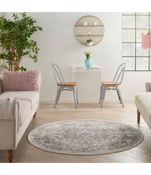 Nourison Quarry Ivory Grey QUA05 4 ft. X Round Rug