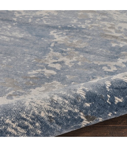 Nourison Rustic Textures Area Rug RUS08 Grey/Blue 5'3" Round
