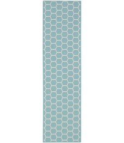Nourison Reversible Indoor Outdoor Aqua RVB01 2 ft. 2 in. X 8 ft. Rect. Rug