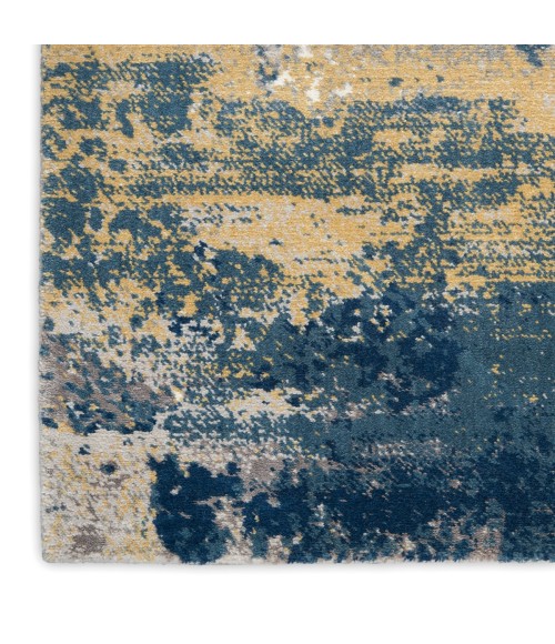 Nourison Twilight Area Rug TWI22 Navy Gold 5'6" x 8'