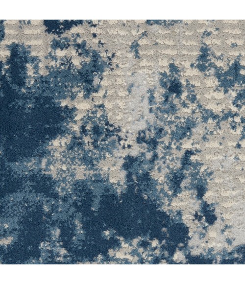 Rustic Textures Area Rug Nourison Rustic Textures Area Rug RUS16 Grey/Blue 7'10" Round