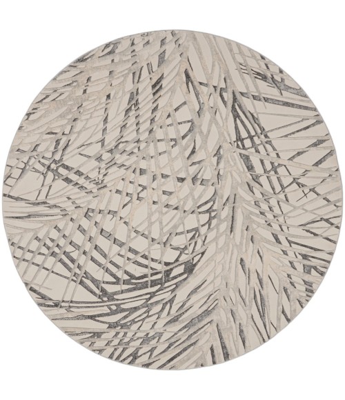 Rustic Textures Area Rug Nourison Rustic Textures Area Rug RUS17 Ivory/Grey 7'10" Round