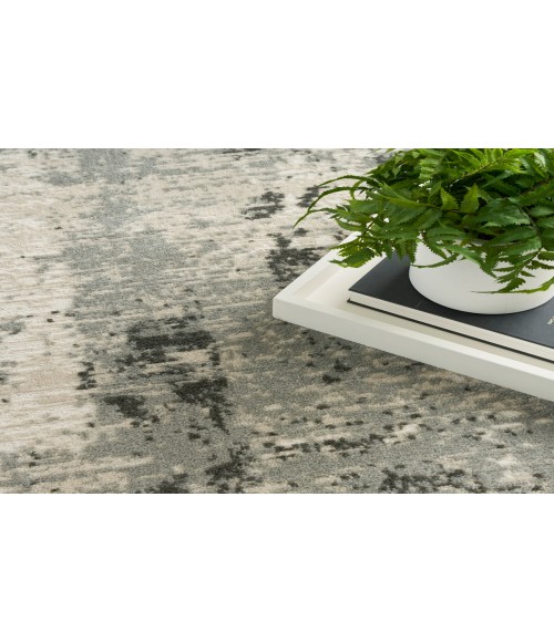 Nourison Serenity Home Ivory Grey SRH06 7 ft. 10 in. X 9 ft. 10 in. Rectangle Rug