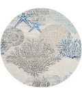 Nourison Seaside Ivory Grey Blue SDS04 5 ft. X Round Rug