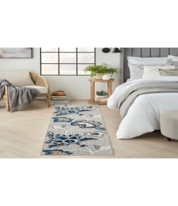 Nourison Aloha Blue Grey ALH31 2 ft. X 6 ft. Rectangle Rug