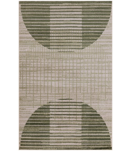Nourison Astra Machine Washable Ivory Olive ASW03 3 ft. 3 in. X 5 ft. Rectangle Rug