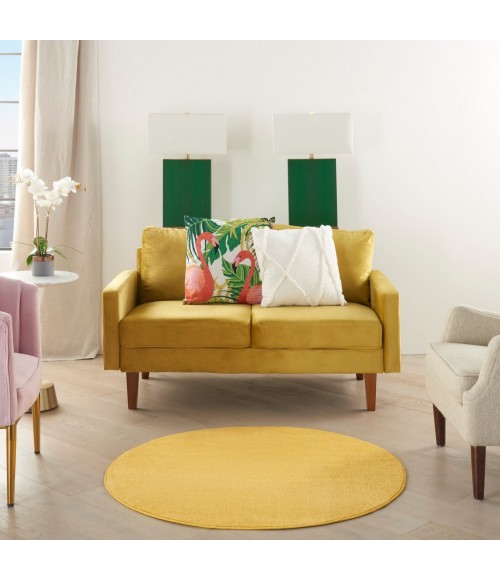 Nourison Essentials Yellow Area Rug NRE01-Yellow