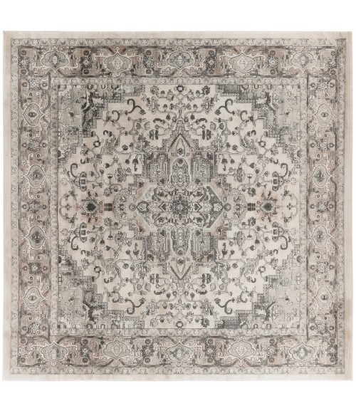 Nourison Quarry Ivory Grey QUA05 8 ft. X Square Rug