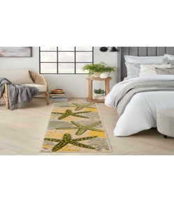 Nourison Home Aloha ALH24 Green Yellow 2 ft. 3 in. X 8 ft. Area Rug