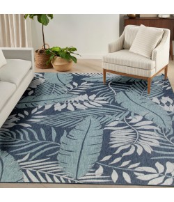 Nourison Home Garden Oasis GOA02 Navy 10 ft. X 14 ft. Area Rug