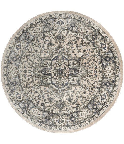 Nourison Quarry Ivory Blue QUA05 8 ft. X Round Rug
