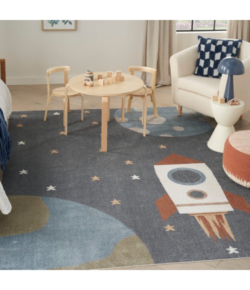 Nourison Astra Machine Washable Area Rug ASW06 Sky Blue