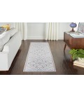 Nicole Curtis Machine Washable Series 1 Ivory Blue SR110 2 ft. 2 in. X 10 ft. Rectangle Rug