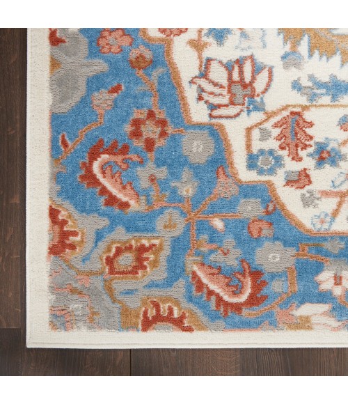 Elation Area Rug Nourison Elation Area Rug ETN09 Ivory Blue 9' x 12'